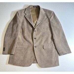 LaCrosse Mens Tan Corduroy 3-Button Blazer Sport Coat Jacket‎ Mesh Lining